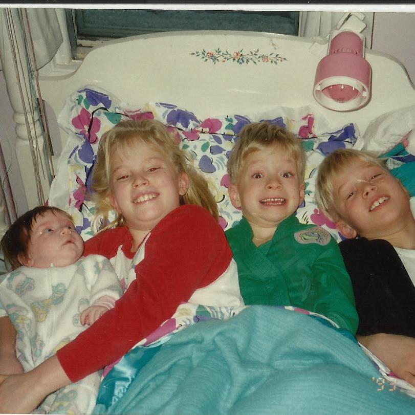 The four kids growing up. The order goes left to right; Katie, Angie, myself, and Ryan.